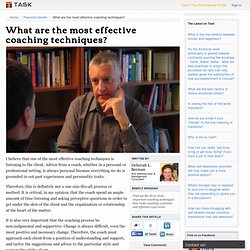 What are the most effective coaching techniques? - Task