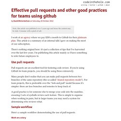 Effective pull requests and other good practices for teams using github