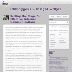Setting the Stage for Effective Internal Communications