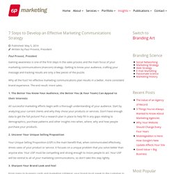 7 Steps to Develop an Effective Marketing Communications Strategy // 6P Marketing in Winnipeg, Manitoba