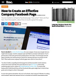 How to Create an Effective Company Facebook Page