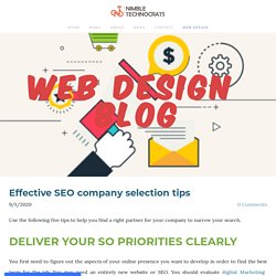 Effective SEO company selection tips