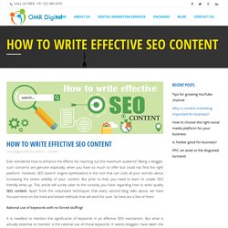How to write effective SEO content