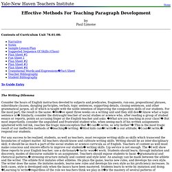 78.01.08: Effective Methods For Teaching Paragraph Development