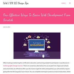Few Effective Ways To Learn Web Development From Scratch