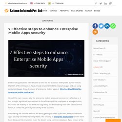 7 Effective steps to enhance Enterprise Mobile Apps security