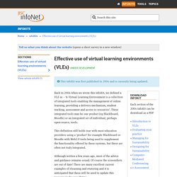 Effective use of virtual learning environments (VLEs)