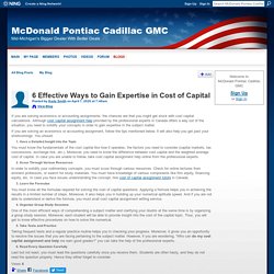 6 Effective Ways to Gain Expertise in Cost of Capital - McDonald Pontiac Cadillac GMC