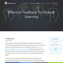 Effective Feedback for Deeper Learning