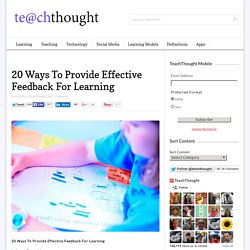 20 Ways To Provide Effective Feedback For Learning -