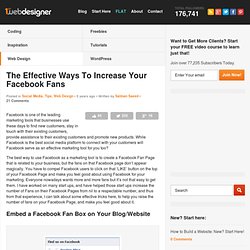 The Effective Ways To Increase Your Facebook Fans