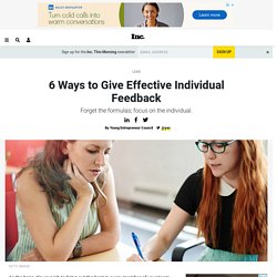 6 Ways to Give Effective Individual Feedback