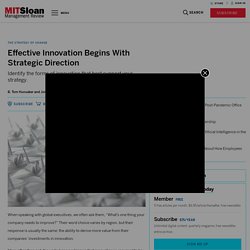 Effective Innovation Begins With Strategic Direction