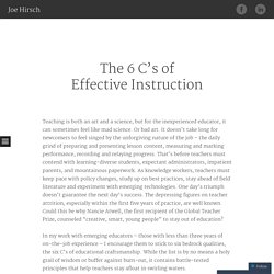 The 6 C’s of Effective Instruction