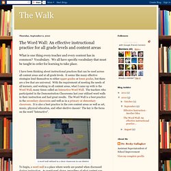 The Word Wall: An effective instructional practice for all grade levels and content areas