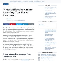 7 Most Effective Online Learning Tips For All Learners