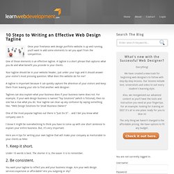 10 Steps to Writing an Effective Web Design Tagline