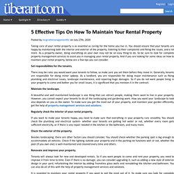 Effective Tips On How To Maintain Your Rental Property