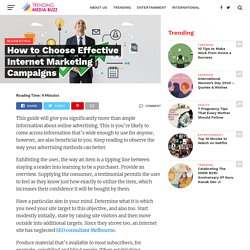 How to Choose Effective Internet Marketing Campaigns