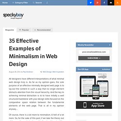 35 Effective Examples of Minimalism in Web Design
