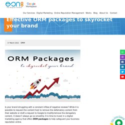 Effective ORM packages to skyrocket your brand - Eon8
