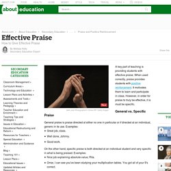 Effective Praise - How to Give Effective Praise