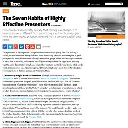 The Seven Habits of Highly Effective Presenters, Venture Capital Article
