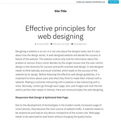 Effective principles for web designing