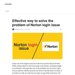 Effective way to solve the problem of Norton login issue