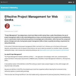 Effective Project Management for Web Geeks