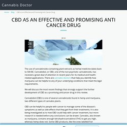 CBD AS AN EFFECTIVE AND PROMISING ANTI CANCER DRUG