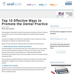 Top 10 Effective Ways to Promote the Dental Practice - Oral Health Group