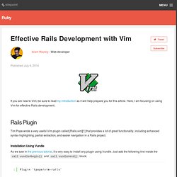 Effective Rails Development with Vim