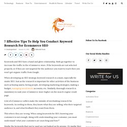 7 Effective Tips To Help You Conduct Keyword Research For Ecommerce SEO