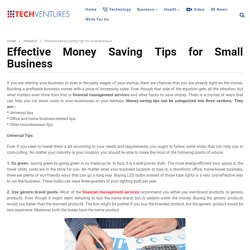 Effective Money Saving Tips for Small Business