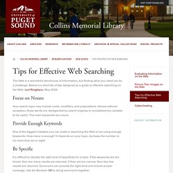 Gajdica- Tips for Effective Web Searching  ·  University of Puget Sound