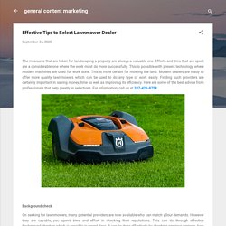 Effective Tips to Select Lawnmower Dealer