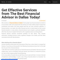 Get Effective Services from The Best Financial Advisor in Dallas Today! - NEAL D VASS