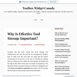 Why Is Effective Tool Storage Important? – Toolbox Widget Canada