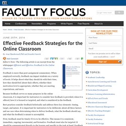 Effective Feedback Strategies for the Online Classroom