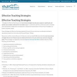 Effective Teaching Strategies – High Desert Education Service District