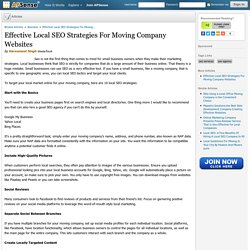 Effective Local SEO Strategies For Moving Company Websites