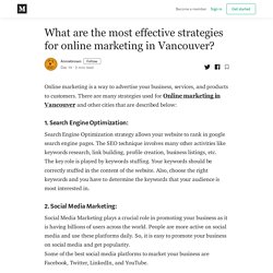 What are the most effective strategies for online marketing in Vancouver?