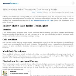 Effective Pain Relief Techniques That Actually Works