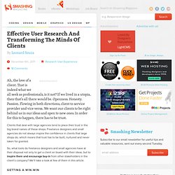 Effective User Research And Transforming The Minds Of Clients - Smashing UX Design