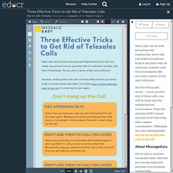 Three Effective Tricks to Get Rid of Telesales Calls