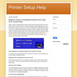 Printer Setup Help: Effective Tricks to Troubleshoot Epson Error Code 0×97 on My Printer