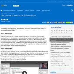 Effective use of video in the ELT classroom