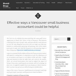 Effective ways a Vancouver small business accountant could be helpful