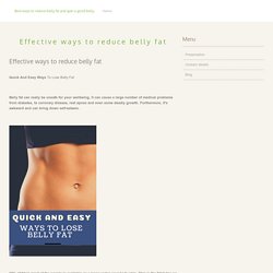 Effective ways to reduce belly fat